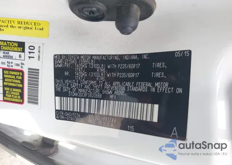 2015 Toyota Sienna Le 8 Passenger from USA, damaged, VIN 5TDKK3DC8FS620688